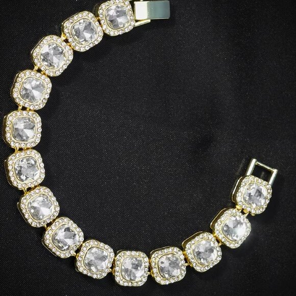 ⭐ 8" Iced Out Diamond Bracelet 17.00 Ctw. Chain 13mm Wide 18k Yellow Gold ⭐ - Picture 6 of 6